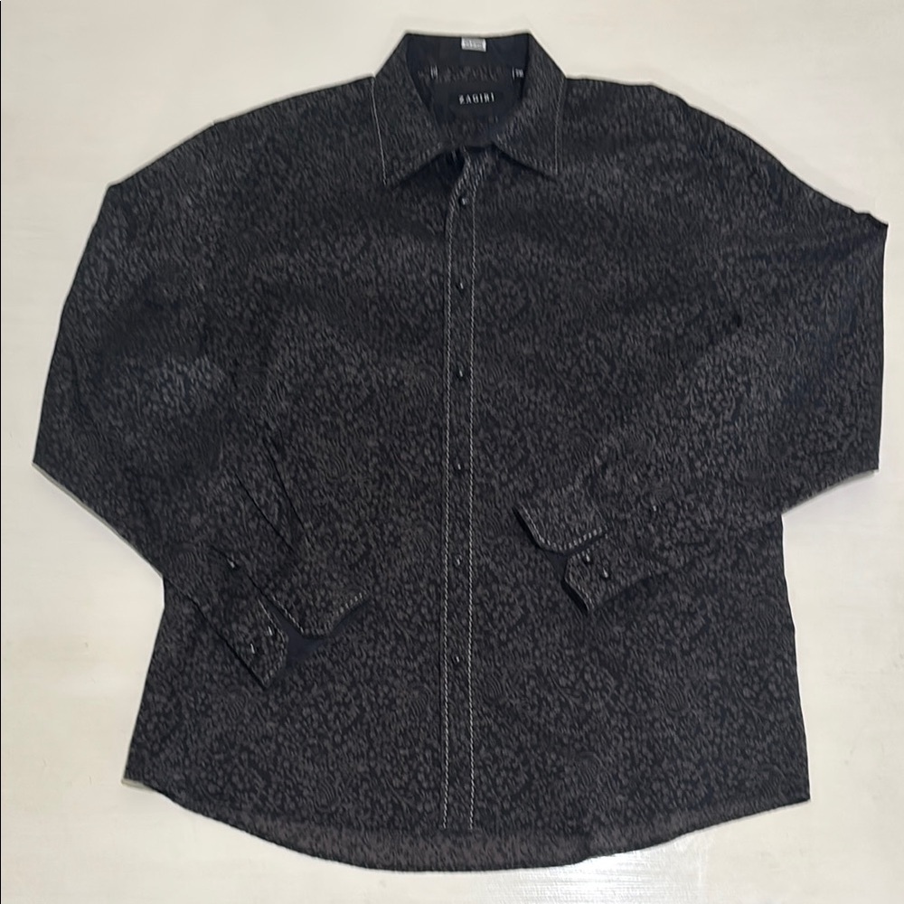 Zagiri Black Jacquard Floral Shirt. Men XXL. 100 cotton. Like new condition.
